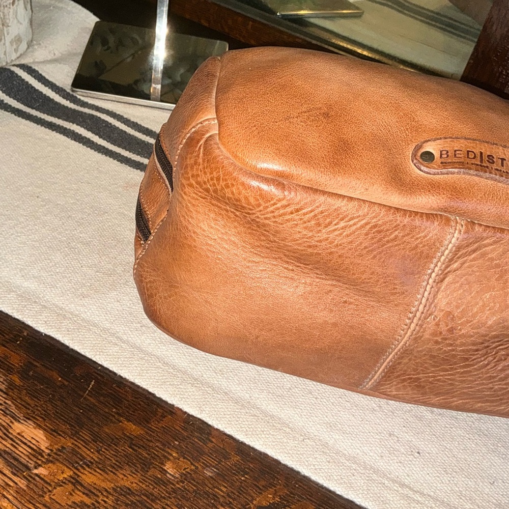 NWT Bed Stu Leather Kip Cosmetic Bag Dopp Kit Carryall Tan DD MSRP $345 - Picture 9 of 15